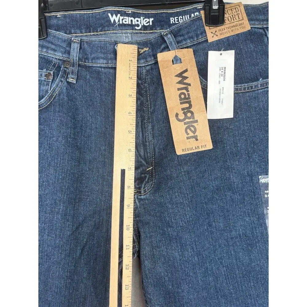 Wrangler Men's Regular Fit‎ Jeans 1% Comfort Stretch Blue Jeans 34x34 NEW